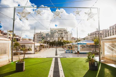  Lizbon, Portekiz-30 Ekim 2018: Martin Moniz Meydanı, Lizbon, Portekiz.