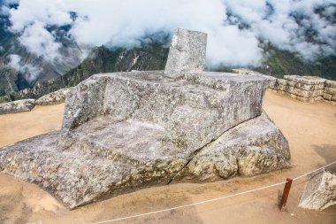 Machu Picchu, İntihuatana taşı, Peru 'nun İnka kasabasının detayları, Unesco dünya mirası alanı, kutsal vadi, Cusco bölgesi, Peru