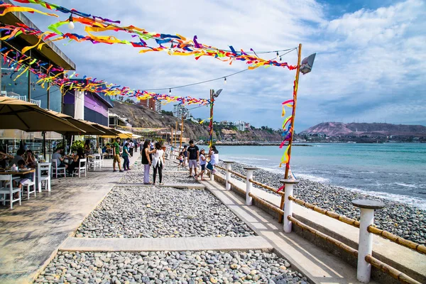 Lima Perú Ene 2019 Vista Costa Del Pacífico Con Gente —  Fotos de Stock