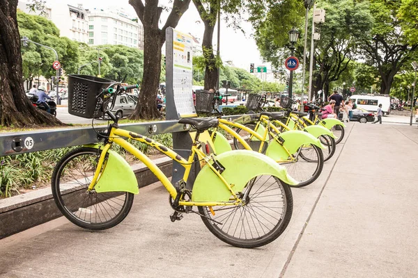 Buenos Aires Arjantin Aralık 2018 Ecobici Kiralık Bisikletlerin Şehir Otoparkı — Stok fotoğraf