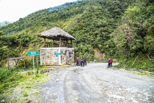 Cumbre Bolivie Janvier 2019 Les Participants Descente Route Dangereuse Monde — Photo