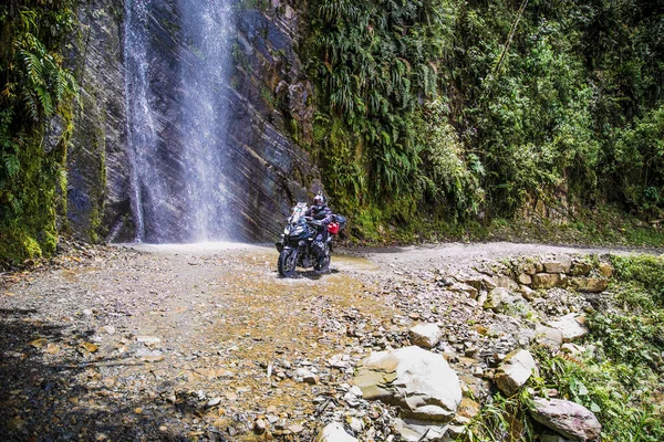 Cumbre Bolivie Janvier 2019 Les Participants Descente Route Dangereuse Monde — Photo