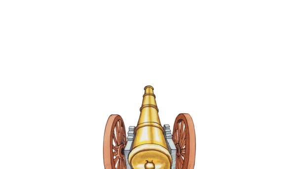 Animação de canhão velho — Vídeo de Stock