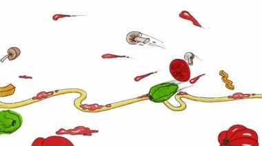 çizgi film spagetti yemek