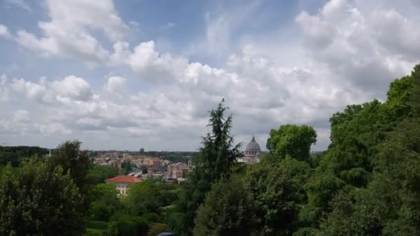 圣彼得大教堂圆顶时间失效 梵蒂冈市 — 图库视频影像