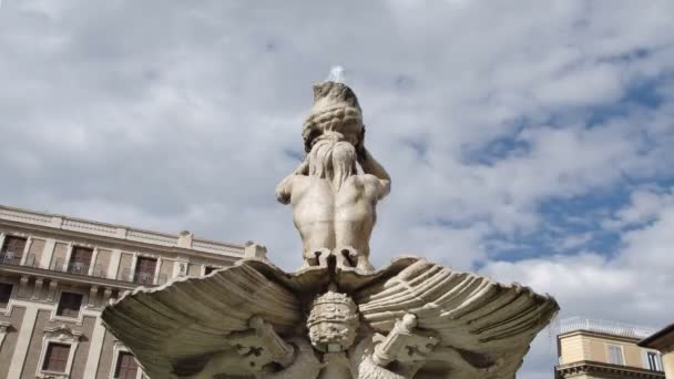Fontana del Tritone, Roma, Lazio, Italia — Vídeo de stock