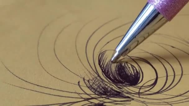 Seni Corat Coret Pena Atas Kertas — Stok Video