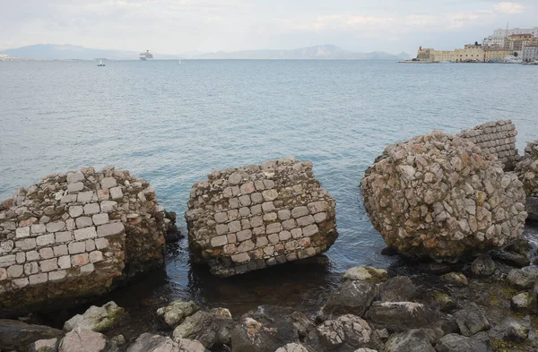 Mauerreste Entlang Der Küste Gaeta Italien — Stockfoto