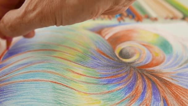 Pastel Multicolor Definido Sobre Papel Branco Conceito Criatividade — Vídeo de Stock