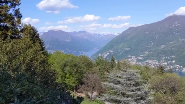 Visão Geral Lago Lugano Carona Suíça — Vídeo de Stock