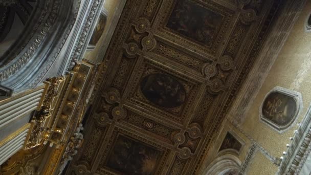 Naples Italien Mars 2021 Sankt Januarius Katedralen Interiör Centrala Nave — Stockvideo