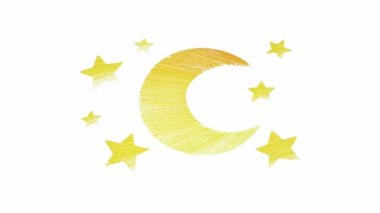 Yıldızlar ve ay çizgi film animasyon