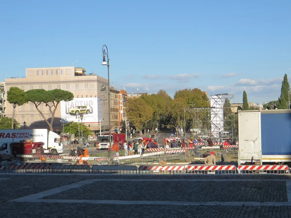 Limpieza después de la huelga en Roma — Foto de Stock