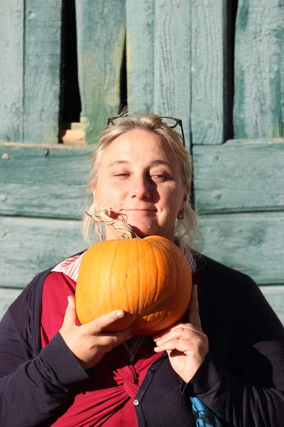 Sorridente signora zucca — Foto Stock