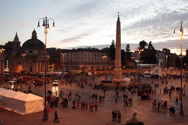 Demonstration i Piazza del Popolo, Rom — Stockfoto
