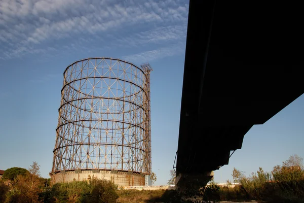 Old gasholder in Rome — Stock Photo, Image