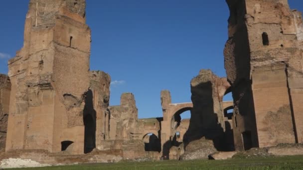 Caracalla bad, antika romerska — Stockvideo