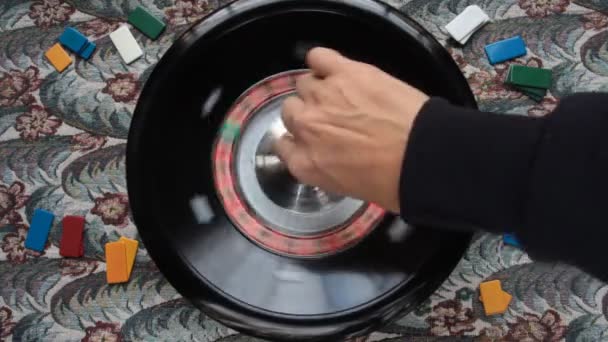 Ruota roulette girevole — Video Stock