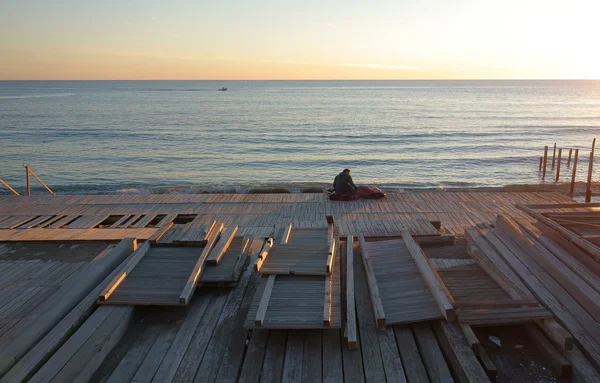 在罗马奥斯蒂亚海滩日落 — 图库照片