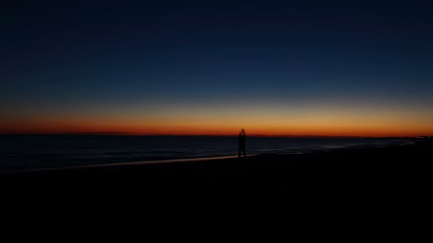 Sunset at Ostia seashore — Stock Video