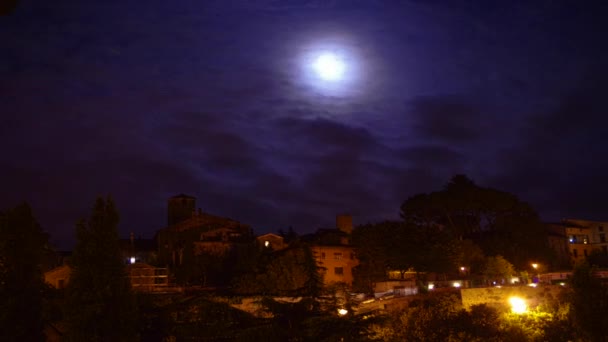 Night Time Lapse in Viterbo — Stock Video