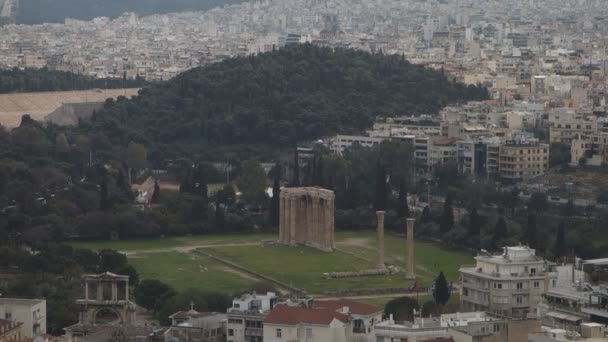 Temple of Olympian Zeus, Athens — Stock Video