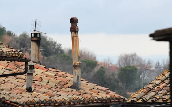 Soriano nel Cimino roofs — стокове фото