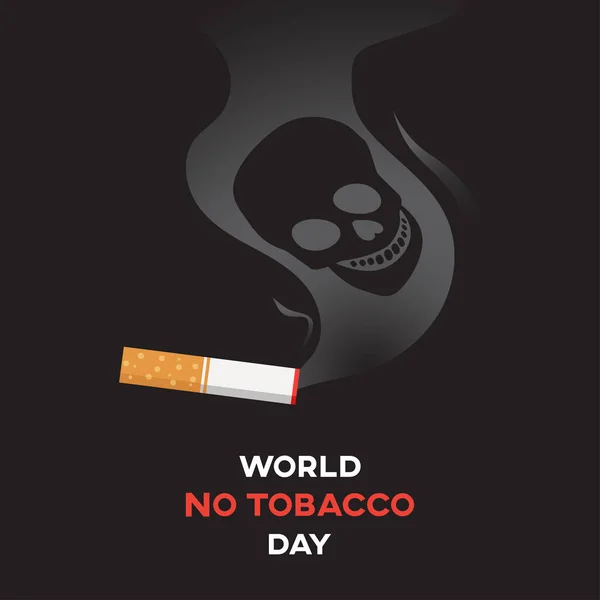 Världen Ingen Tobak Dag Text Bakgrund Gratulationskort Eller Affisch — Stock vektor
