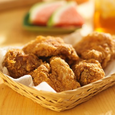 Basket of fried chicken clipart