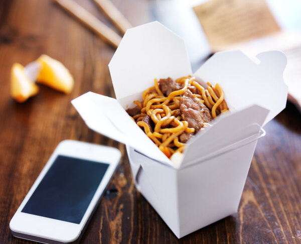 Chinese take out with smart phone