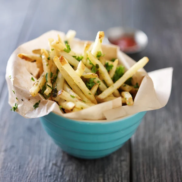 Plaat van truffel friet — Stockfoto