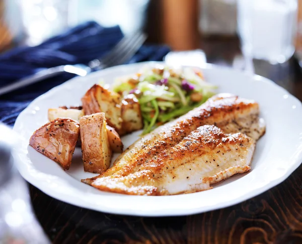 Pan fried tilapia — Stock Photo, Image