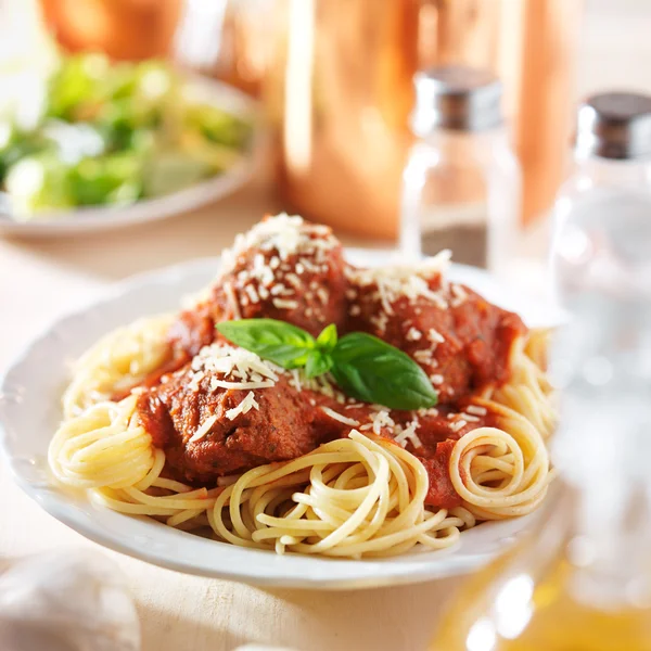 Spagetti och köttbullar — Stockfoto