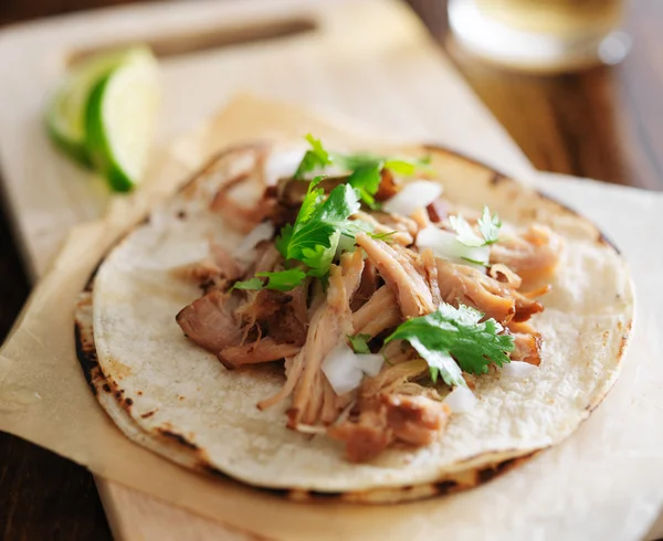 Mexican tacos with carnitas — Stock Photo, Image