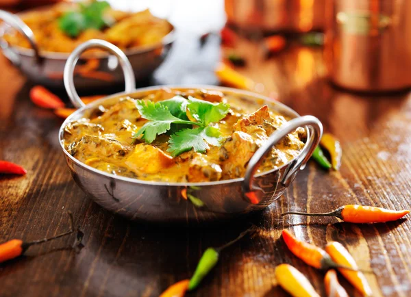 Saag paneer curry schotel — Stockfoto