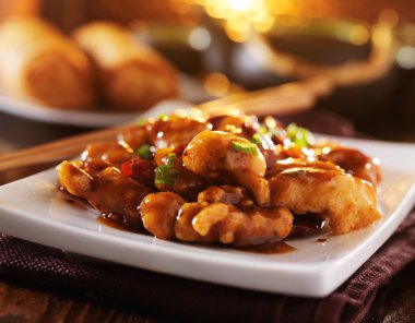 chinese take out general tso's chicken clipart