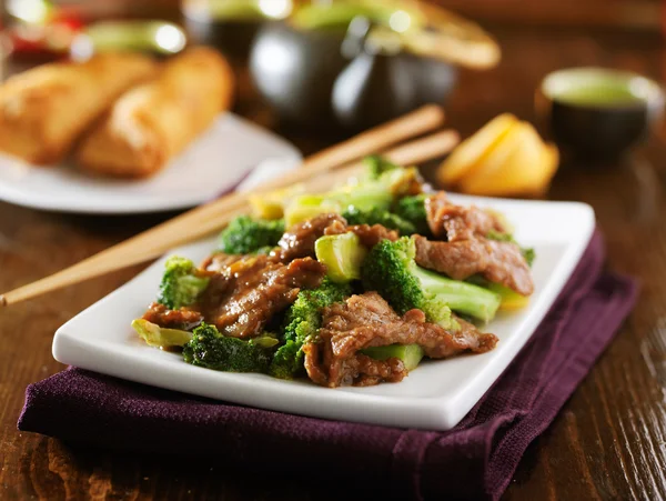 Chinese beef and broccoli — Stock Photo, Image