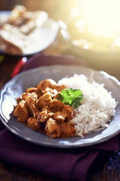 Burro indiano pollo al curry — Foto Stock