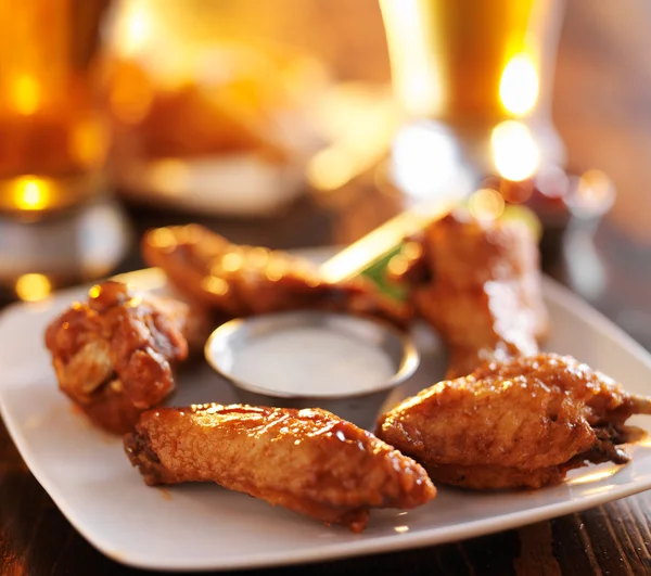 Buffalo barbecue hot chicken wings — Stock Photo, Image