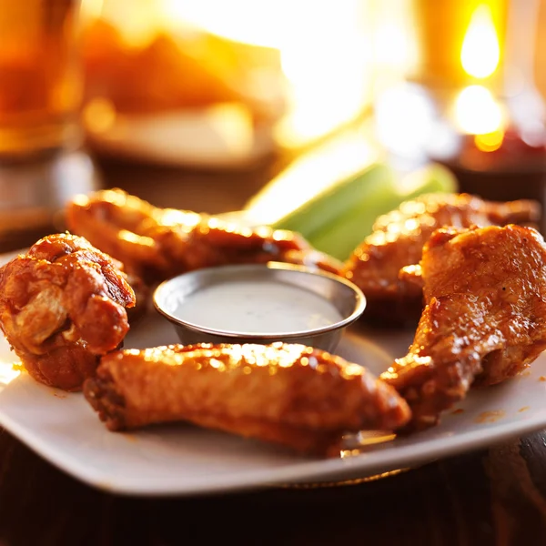 Buffalo barbecue hot chicken wings — Stock Photo, Image