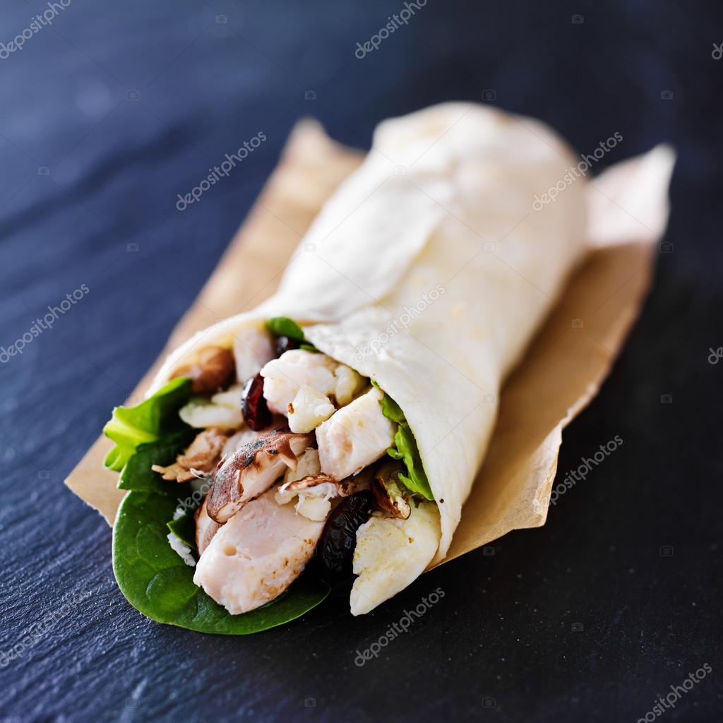 Chicken spinach mushroom wrap Stock Photo by ©resnick_joshua1 71533001