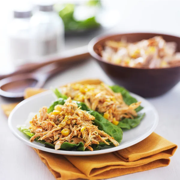 Asian chicken lettuce wraps — Stock Photo, Image