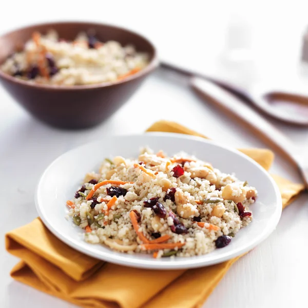 Cold couscous salad with seeds — Stock Photo, Image