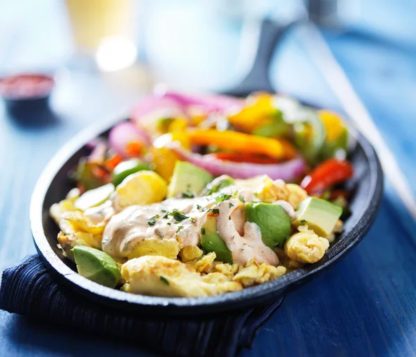 Rührei fajita skillet — Stockfoto