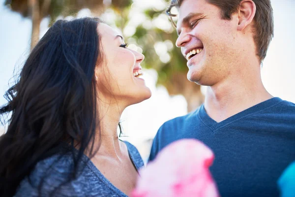 Happy romantic couple on date — Stock Photo, Image