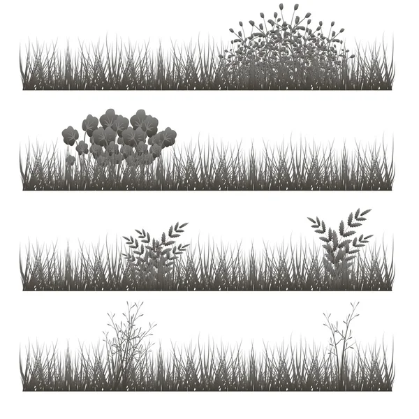 Grass, shrubs. Textures illustrated images — Stock Vector