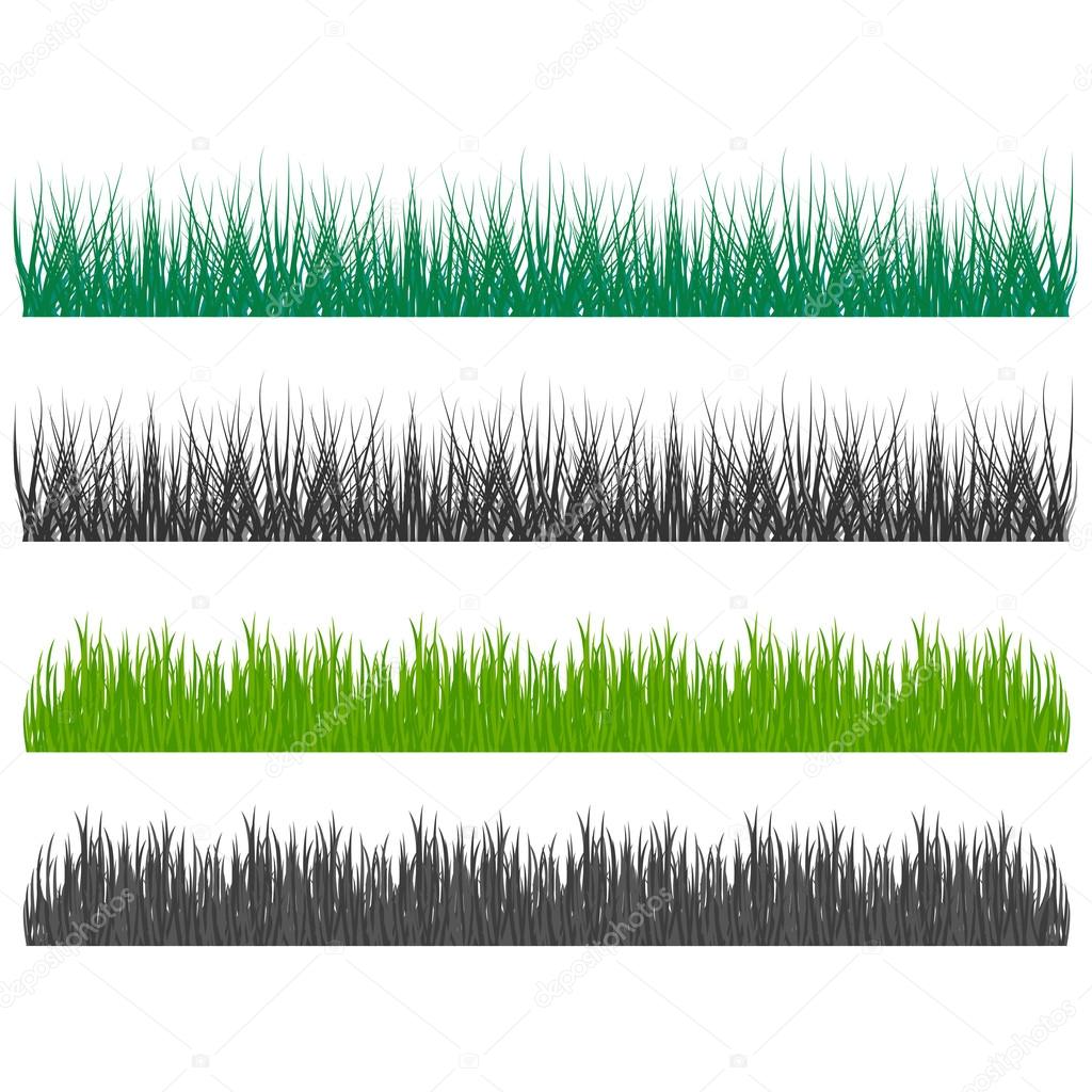 grass, shrubs. Textures illustrated images