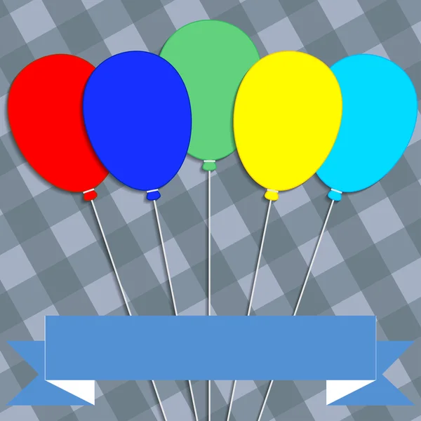 Wenskaart met ballonnen. — Stockvector