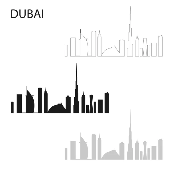 Dubaj - největší město v Spojených arabských emirátech, administrativní centrum Dubai. — Stockový vektor