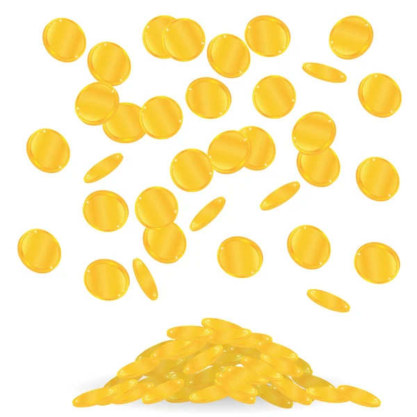 Altın sikke. Altın sikke üzerinde beyaz bir arka plan izole.